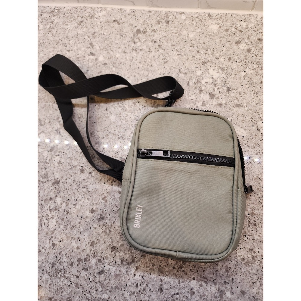 Brixley Crossbody Sage Sling Bag Black Adjustable Strap Zip Pockets